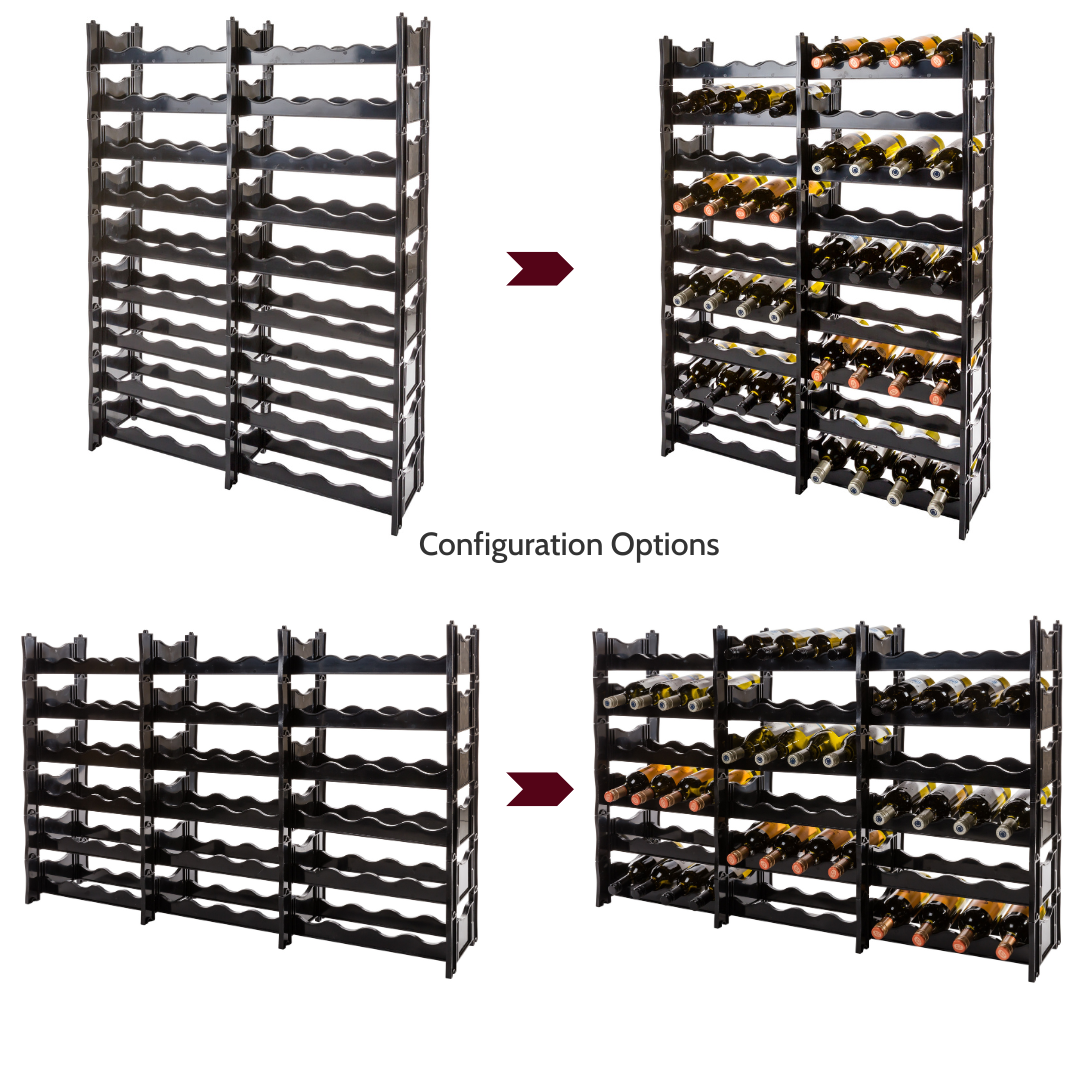 Winerax WRX72SS wine rack configuration options