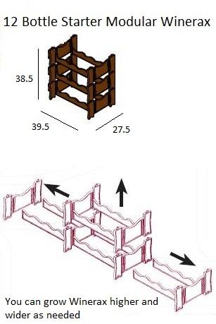 Winerax is a modular wine rack system and can expand in all directions as seen here.