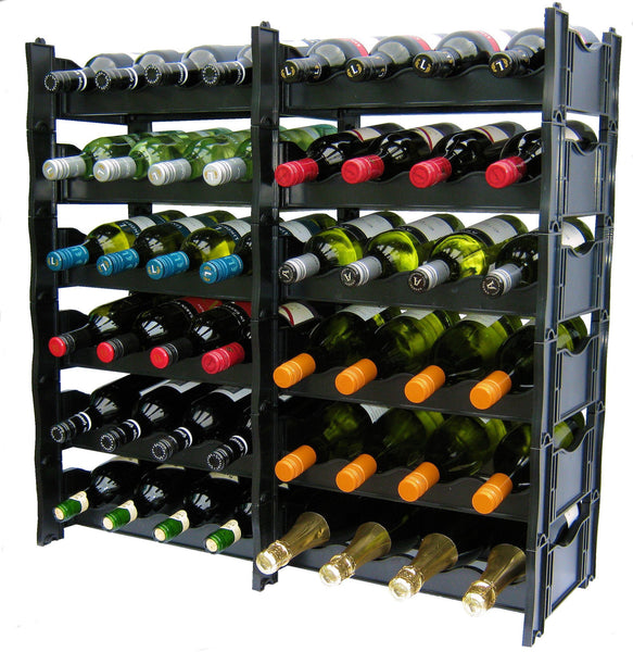 Wine Rack - Winerax 48 Bottle Rack (Side By Side Configuration) - with bottles