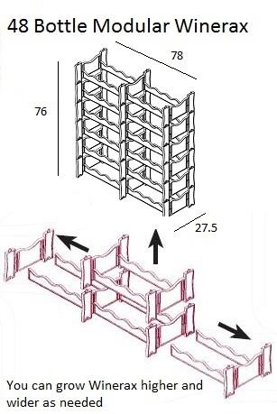 Winerax is a modular wine rack system and can expand in all directions as seen here.